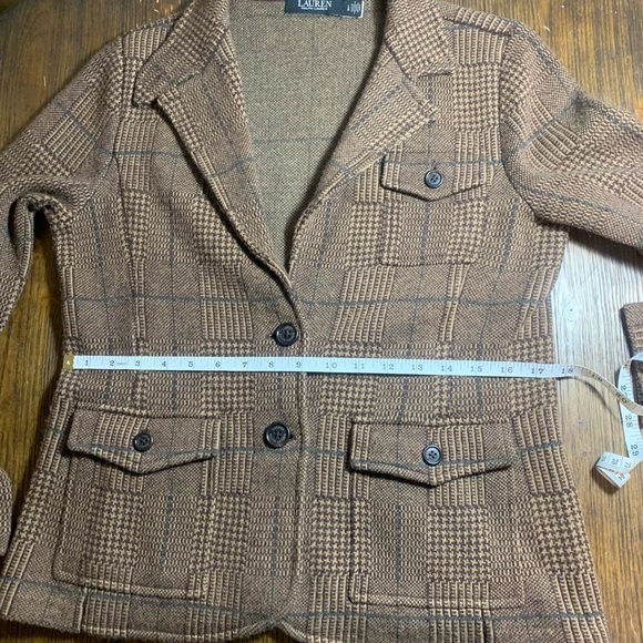Lauren Ralph Lauren Brown Plaid Blazer - Picture 6 of 13